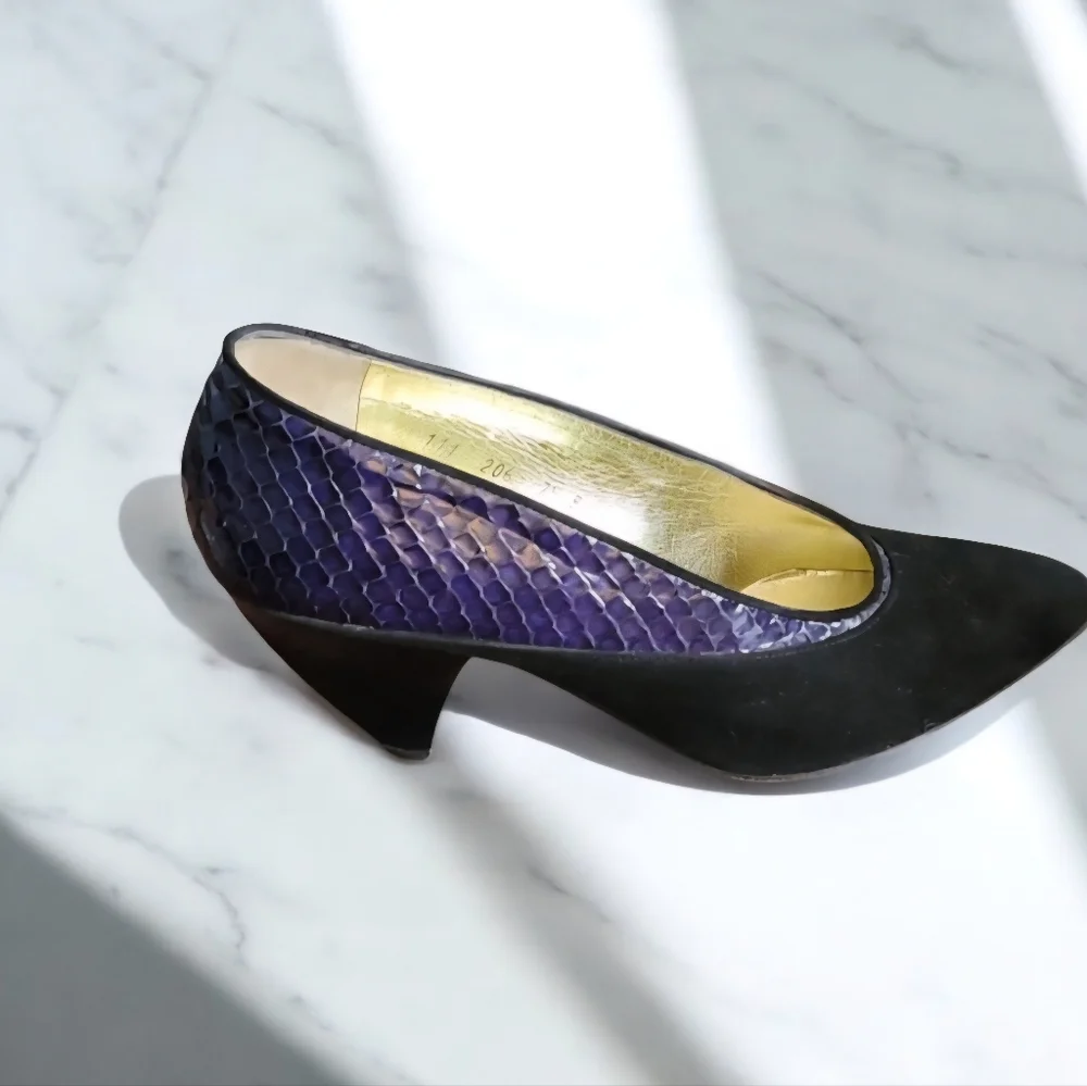 VTG Walter Steiger suede and snakeskin